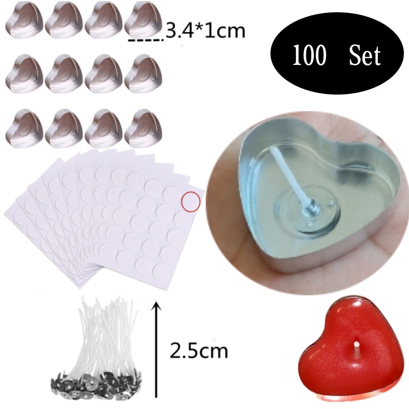 Candle Holder Set - 100 세트 하트 모양의 빈 알루미늄