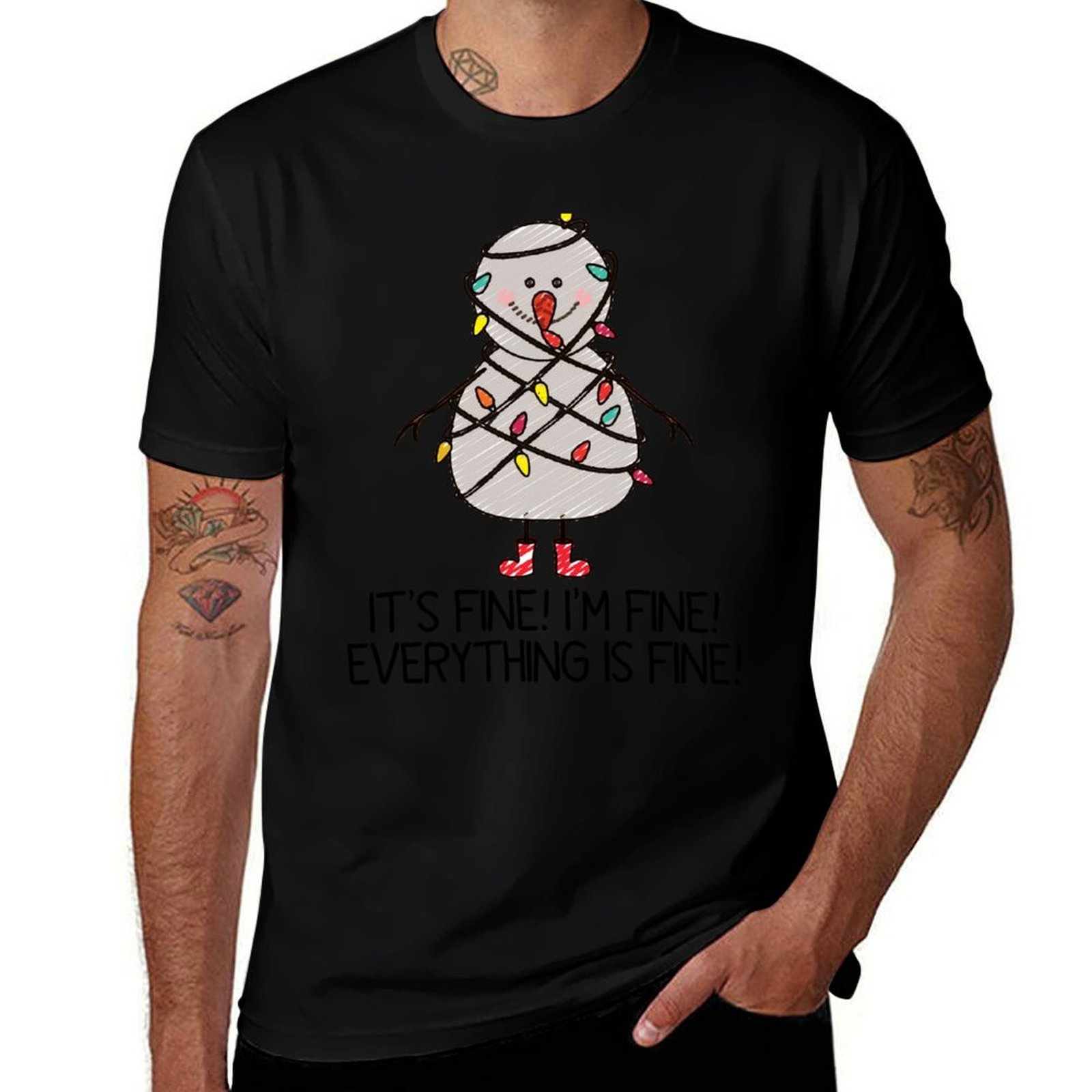 Santa'S Elves Holiday Lighting & Decor Llc - 어글리 홀리데이 스웨터 - I'm Fine