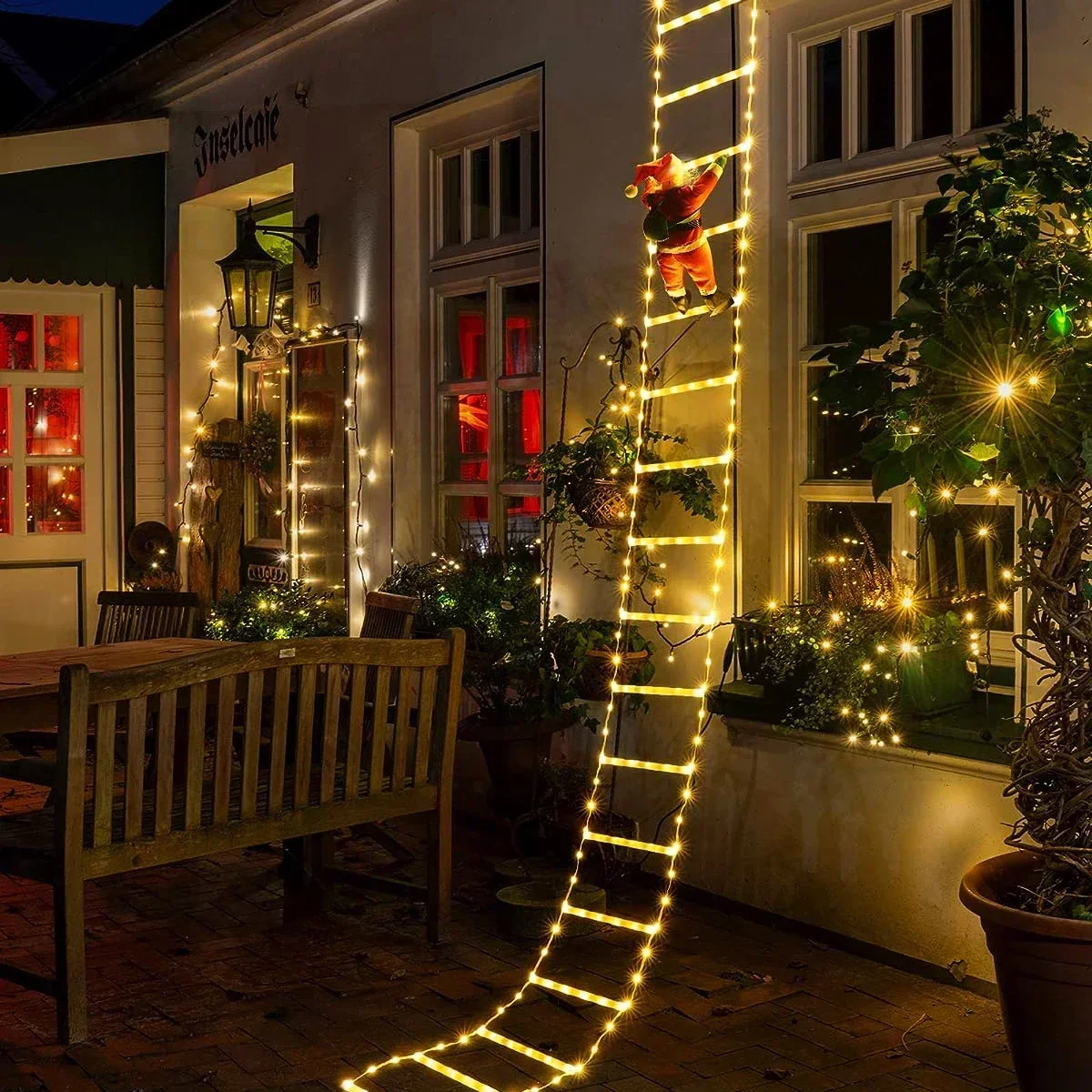 Lighting Tree Decor - 산타클로스 가정용 LED 사다리 조명, 크리스마스