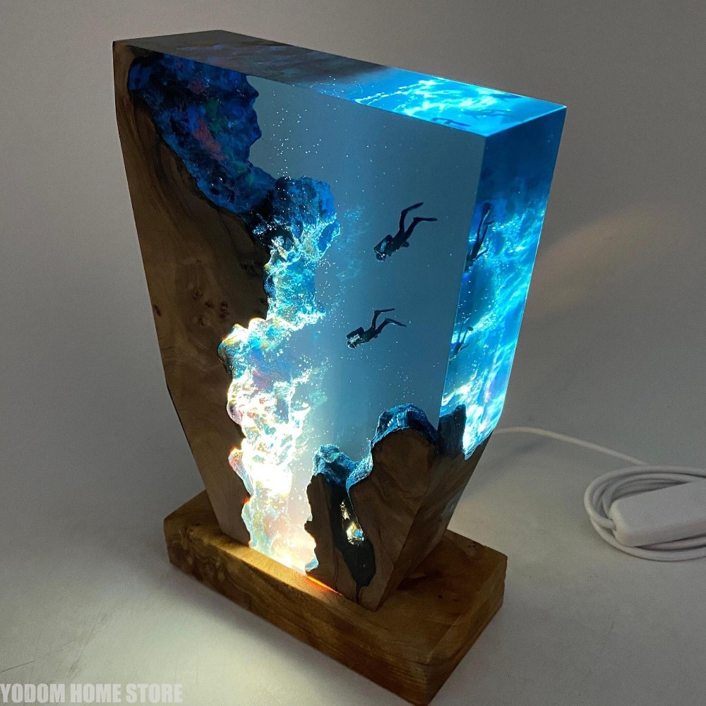 Lighting World Decor - 새로운 해저 세계 생물 레진 테이블