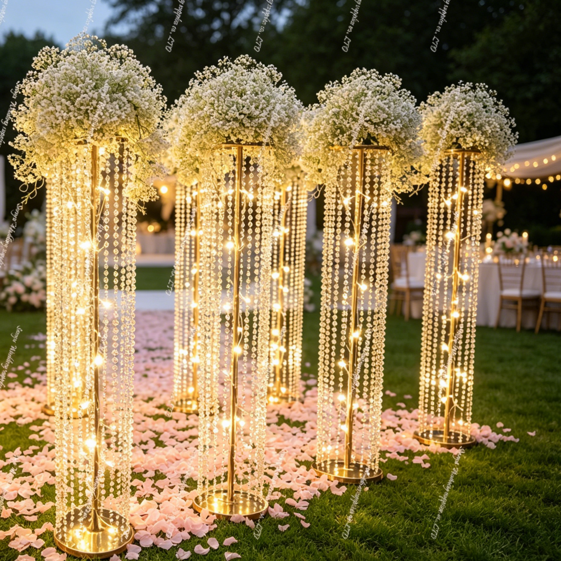 Lighting Tree Decor - 6개 120cm 발광 크리스탈 비즈 가로등