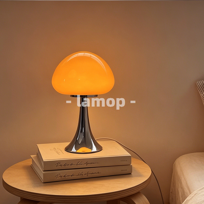 Lighting Decoration In Bedroom - 무라노 글라스 밀키 옐로우 하프돔 버섯
