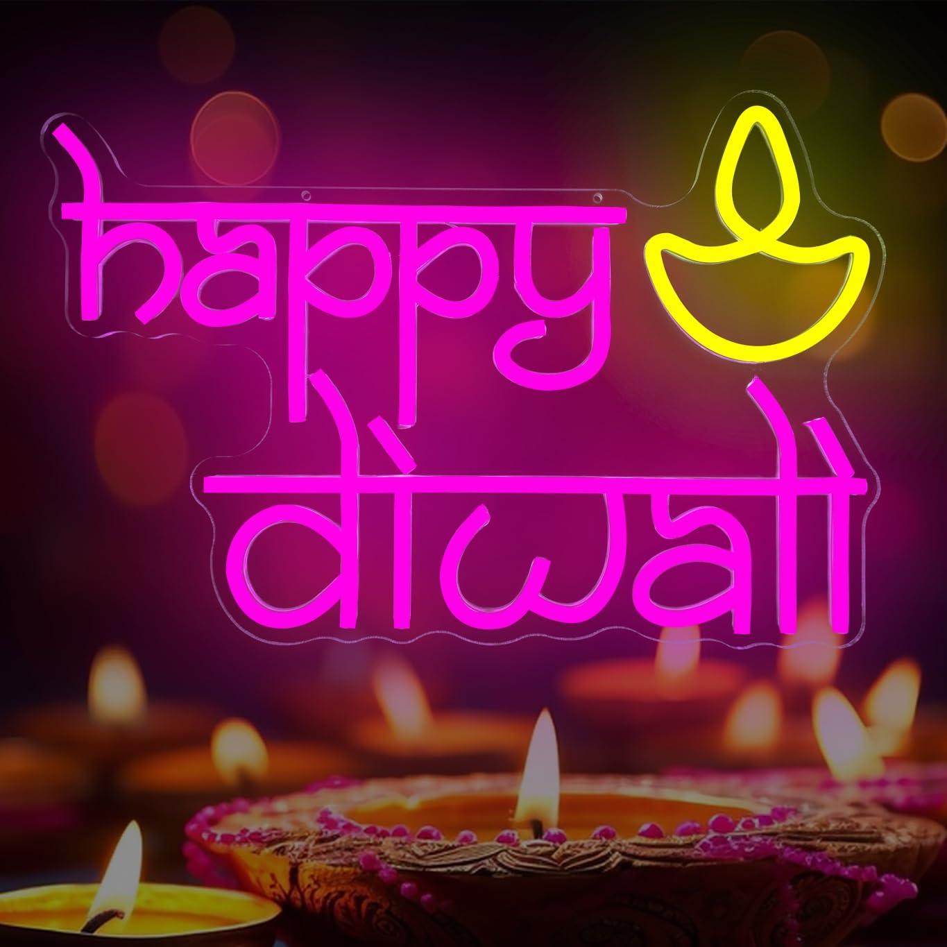 Lighting Decor For Diwali - 행복한 디왈리 네온사인 USB 전원 LED