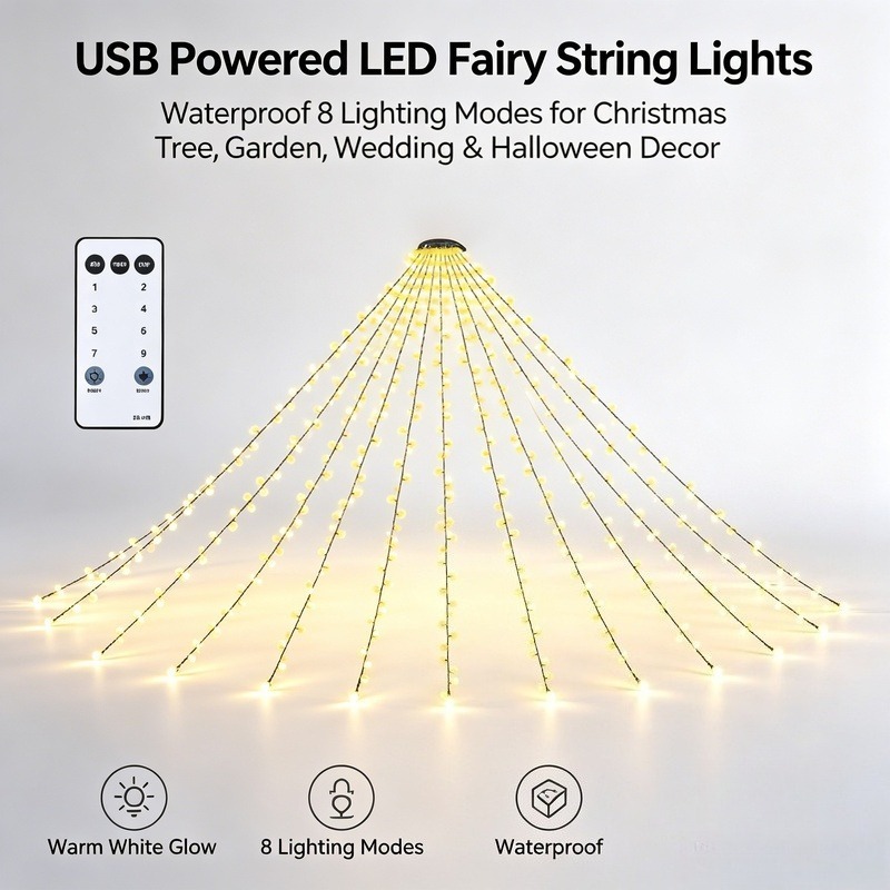 Lighting Tree Decor - USB LED 요정 스트링 조명, 방수