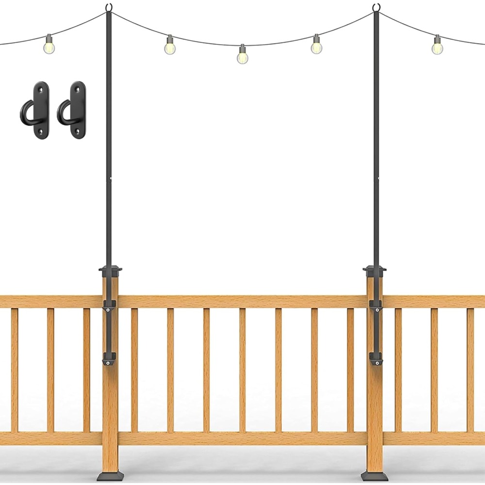 Furniture Lighting & Decor Magazine - 2팩 스트링 라이트 폴 - 스테인리스