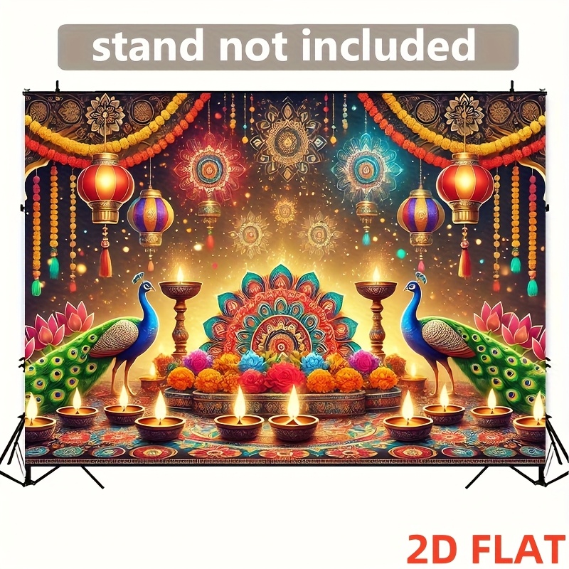 Lighting Decor For Diwali - 디왈리 공작새 랜턴 태피스트리 인도 축제