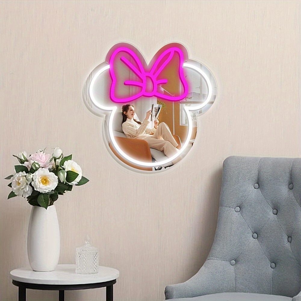 Lighting Decor For Diwali - 디즈니 미니 마우스 LED 네온사인 핑크