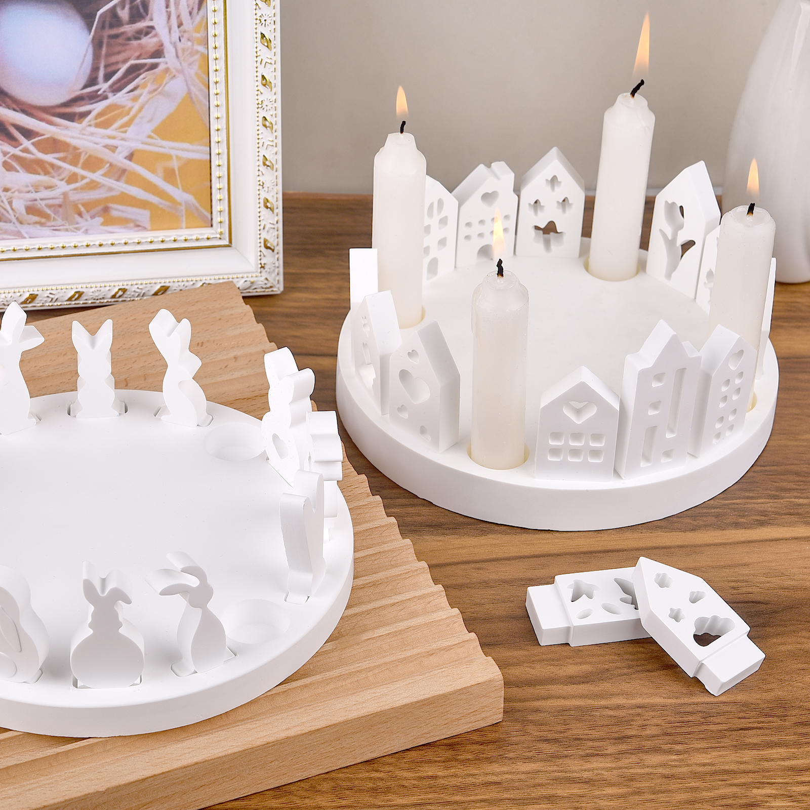 Candle Holder Set - 홀로우 하우스 토끼 캔들 홀더 실리콘