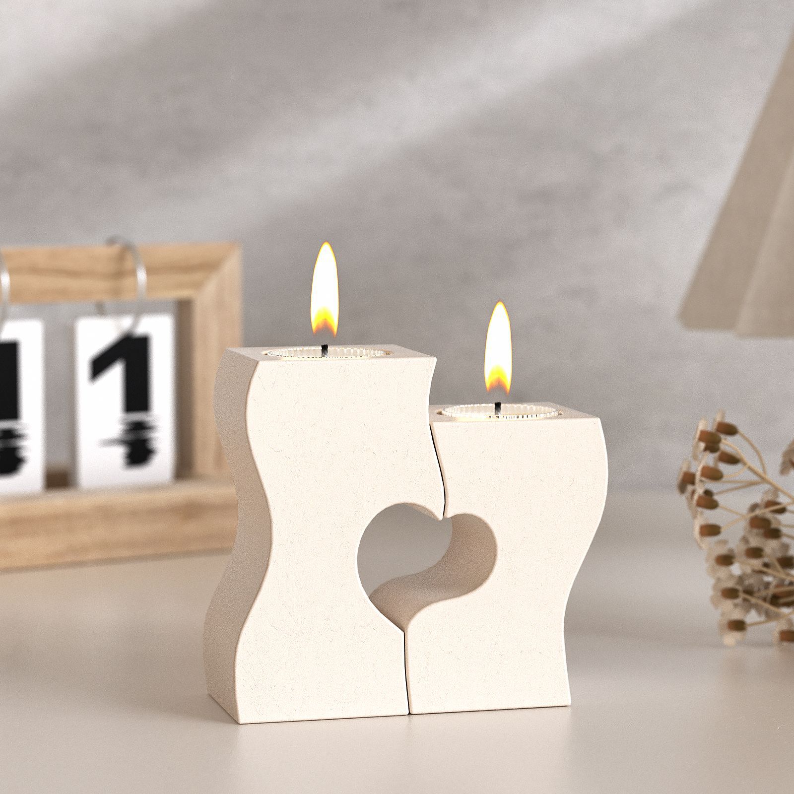 Candle Holder Set - S 하트 촛대 실리콘 몰드 DIY