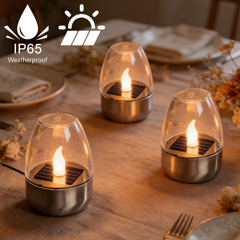 Outdoor Lighting Wedding Decor - LED 태양광 캔들 라이트 무화염 충전식