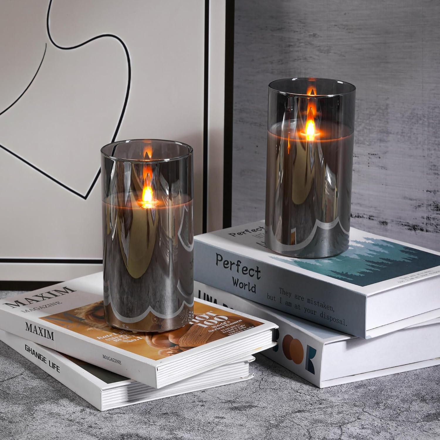 Lighting Decor Living Room - 3개 세트 충전식 기둥 모양 인조