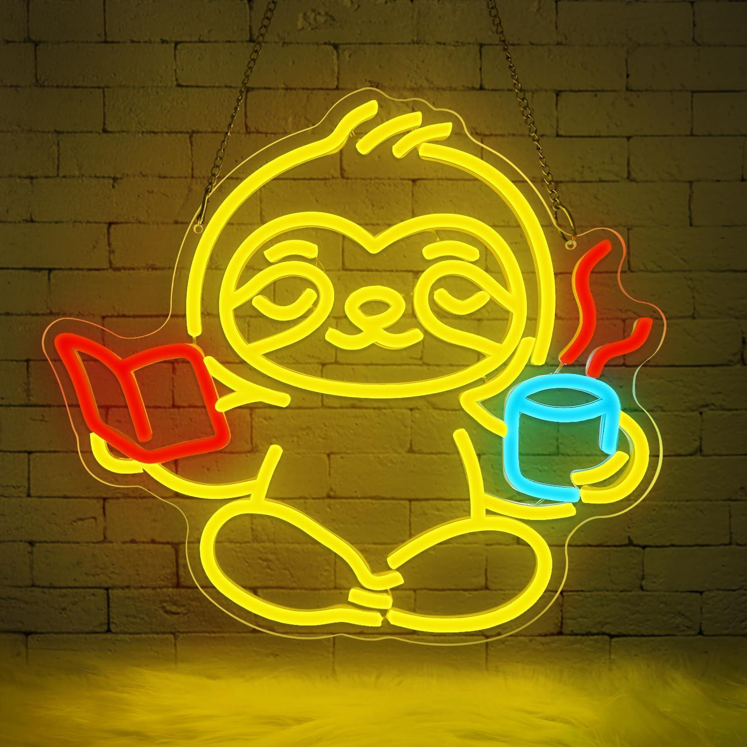 Lighting Decor Living Room - 나무늘보 네온사인 USB 디밍 가능 LED