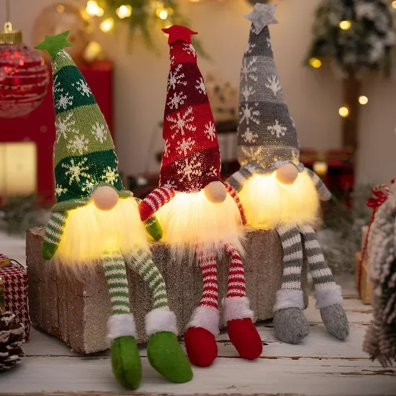 Lighting Tree Decor - 크리스마스 얼굴 없는 인형 노움 장식품