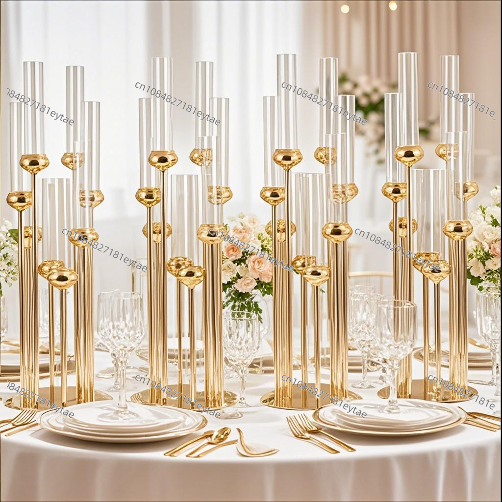 Candle Holder Set - 8암 금속 캔들라브라 세트, 91cm 높이