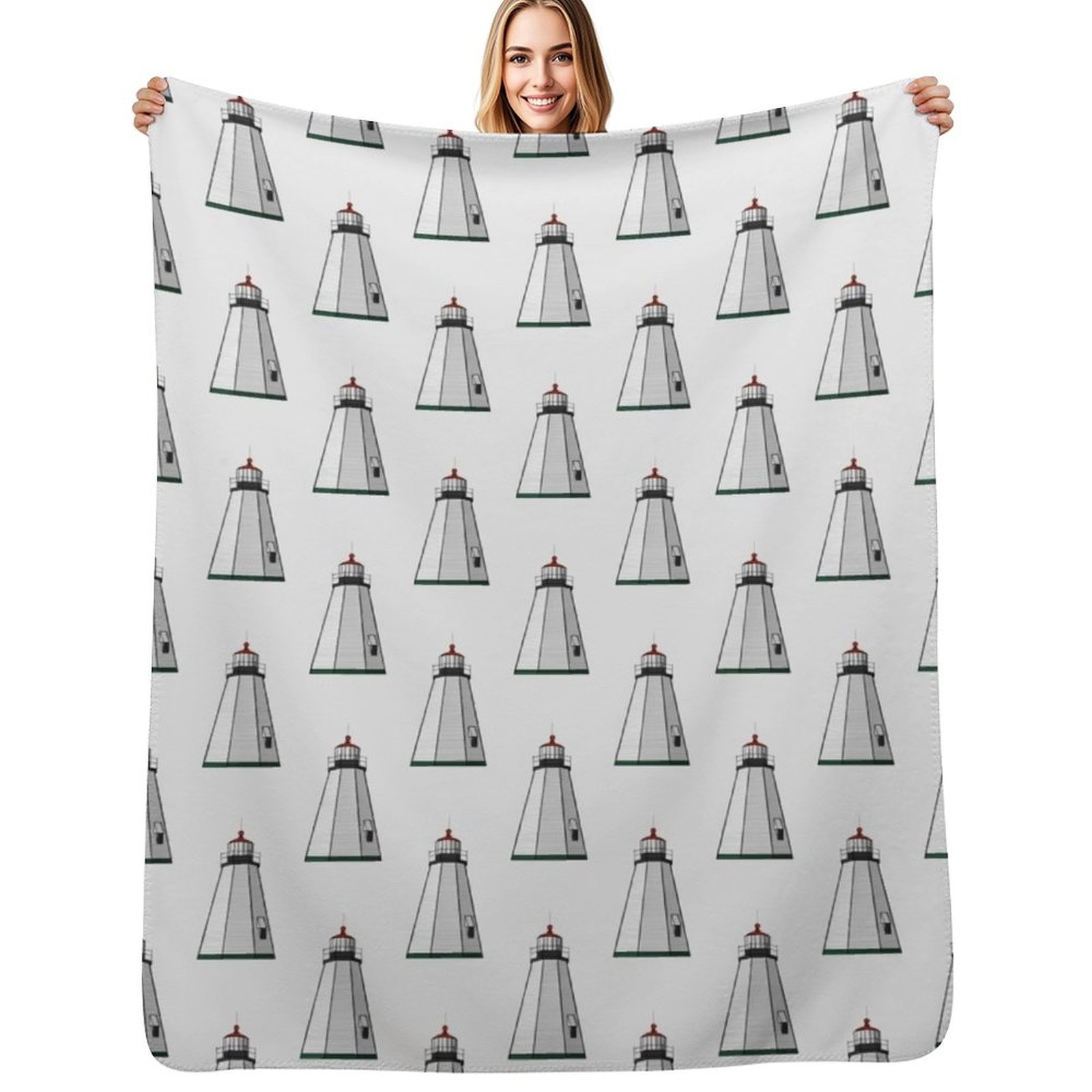 Home Decor Lighting Brands - Gurnet Light, Plymouth Lighthouse Throw Blanket