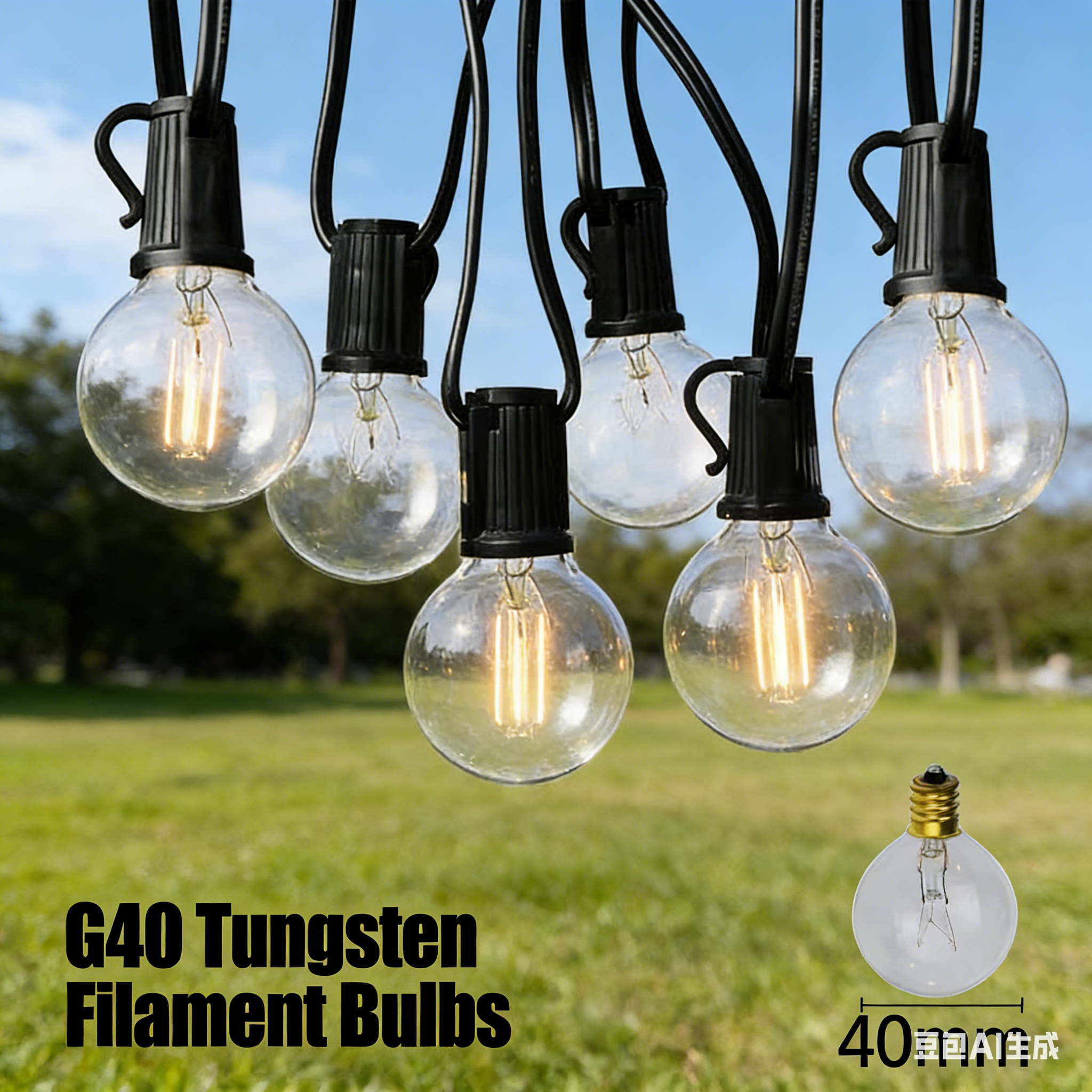 Outdoor Lighting Wedding Decor - 8M G40 글로브 스트링 조명 25개