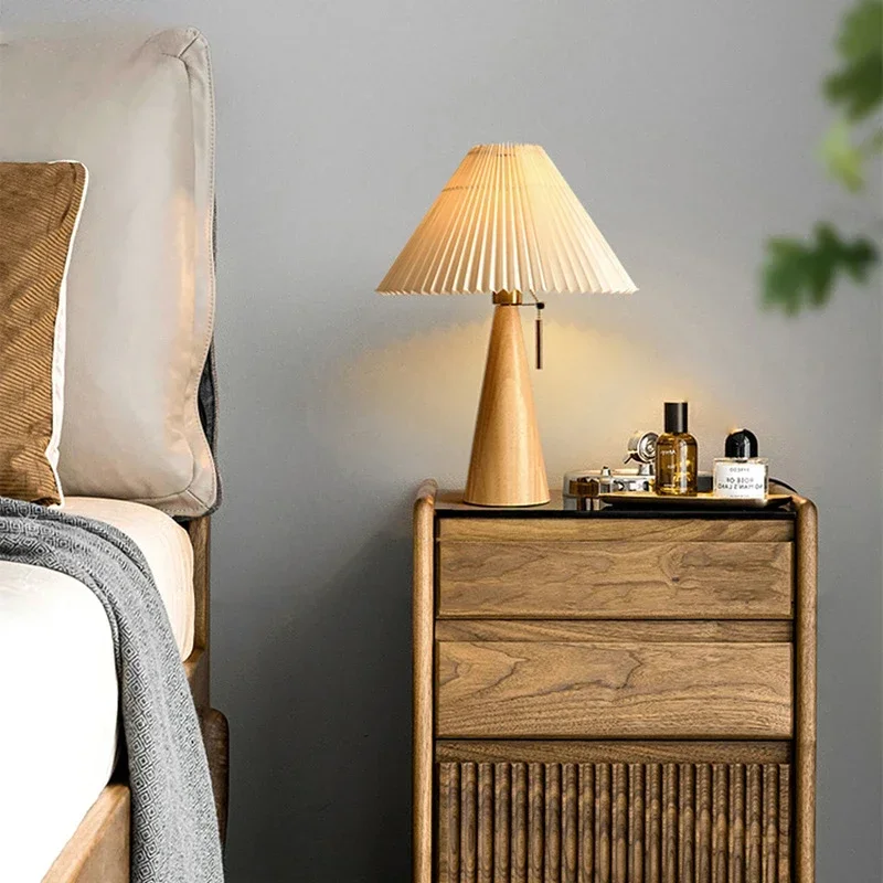 Lighting Decoration In Bedroom - 레트로 주름 테이블 램프 북유럽 스타일