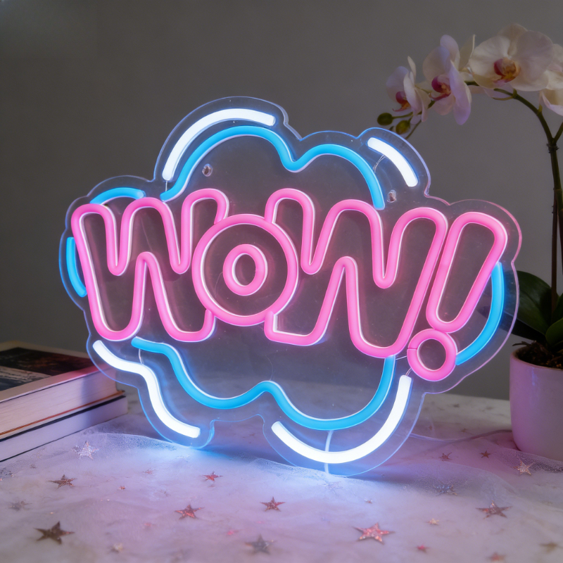 Lighting Decor Wow - 와우 네온사인 LED 무드등 USB 충전식