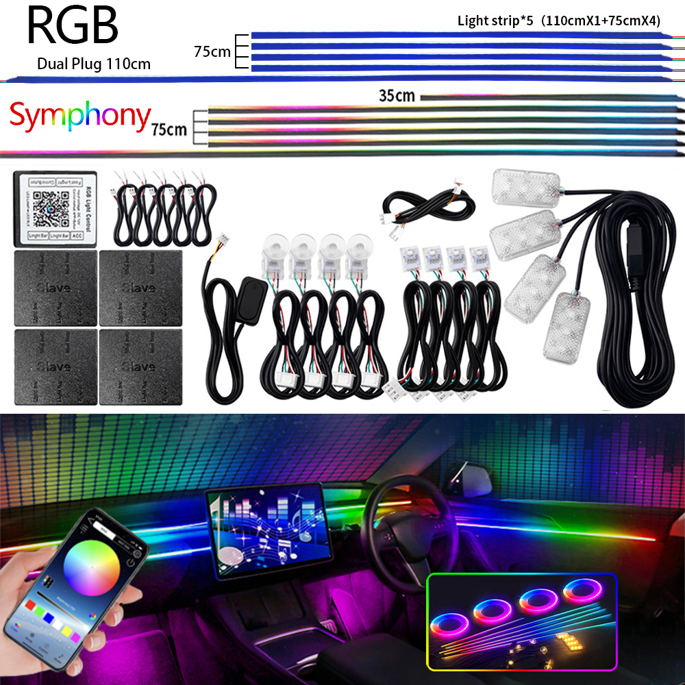 Lighting Interior Decor - 범용 Led 자동차 주변 조명 RGB