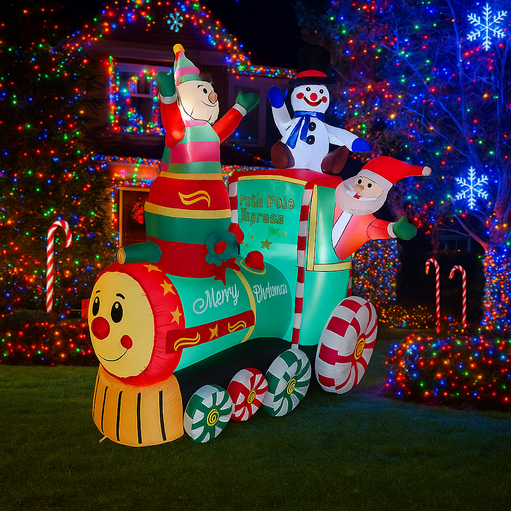 1.8M/5.9FT 풍선 산타클로스 엘프 눈사람 기차  - Santa'S Elves Holiday Lighting & Decor Llc 리뷰 및 가격