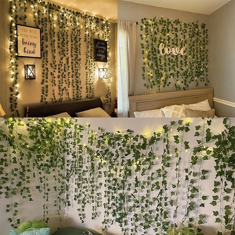 녹색 아이비 210cm LED 가벼운 문자열 잎 인공  - Lighting Decor For Diwali 리뷰 및 가격