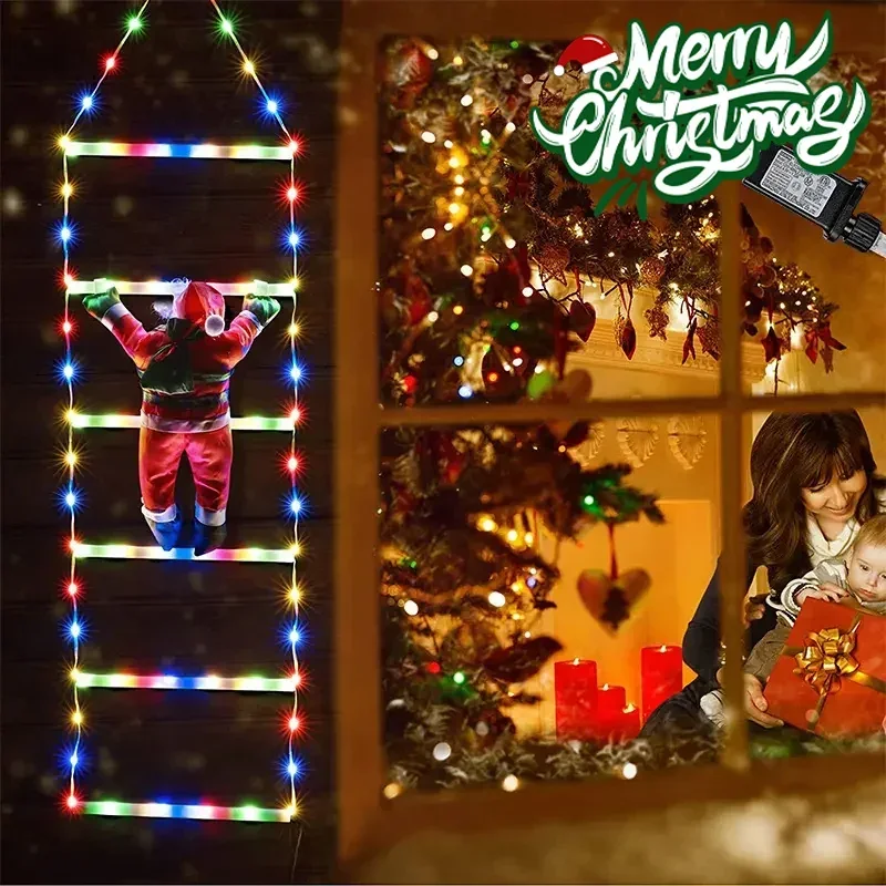 산타클로스 가정용 LED 사다리 조명, 크리스마스 장식 - Lighting Tree Decor 리뷰 및 가격