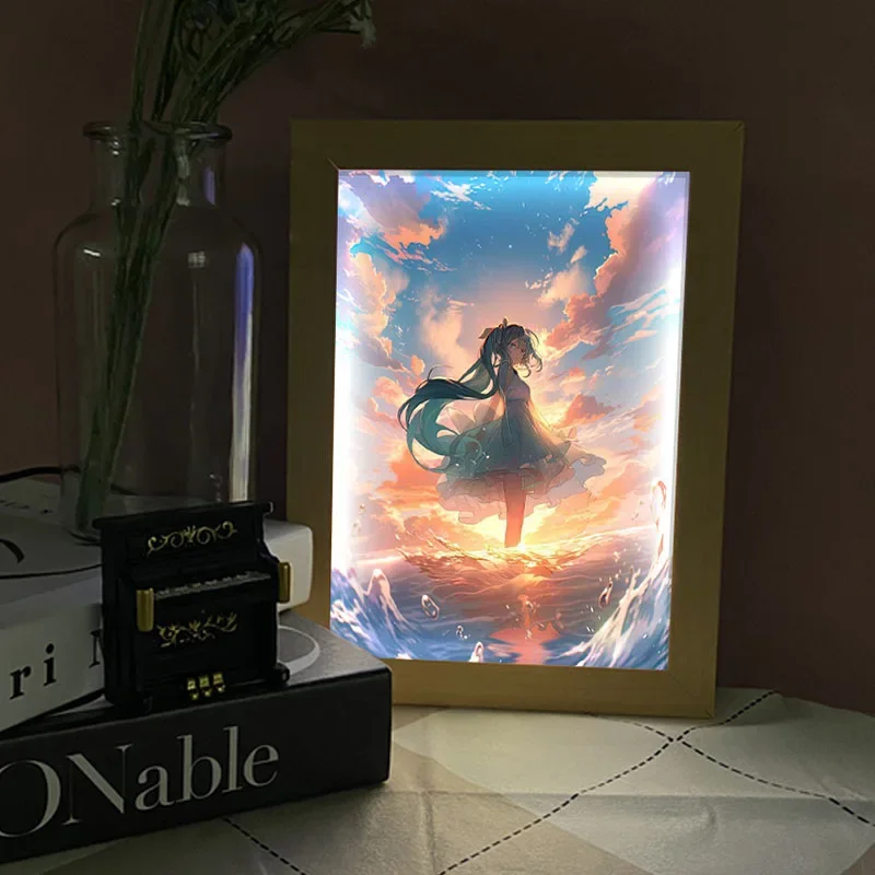 하츠네 미쿠 시리즈 라이트 페인팅 장식 페인팅 야간 조 - Lighting Decor Photos 리뷰 및 가격