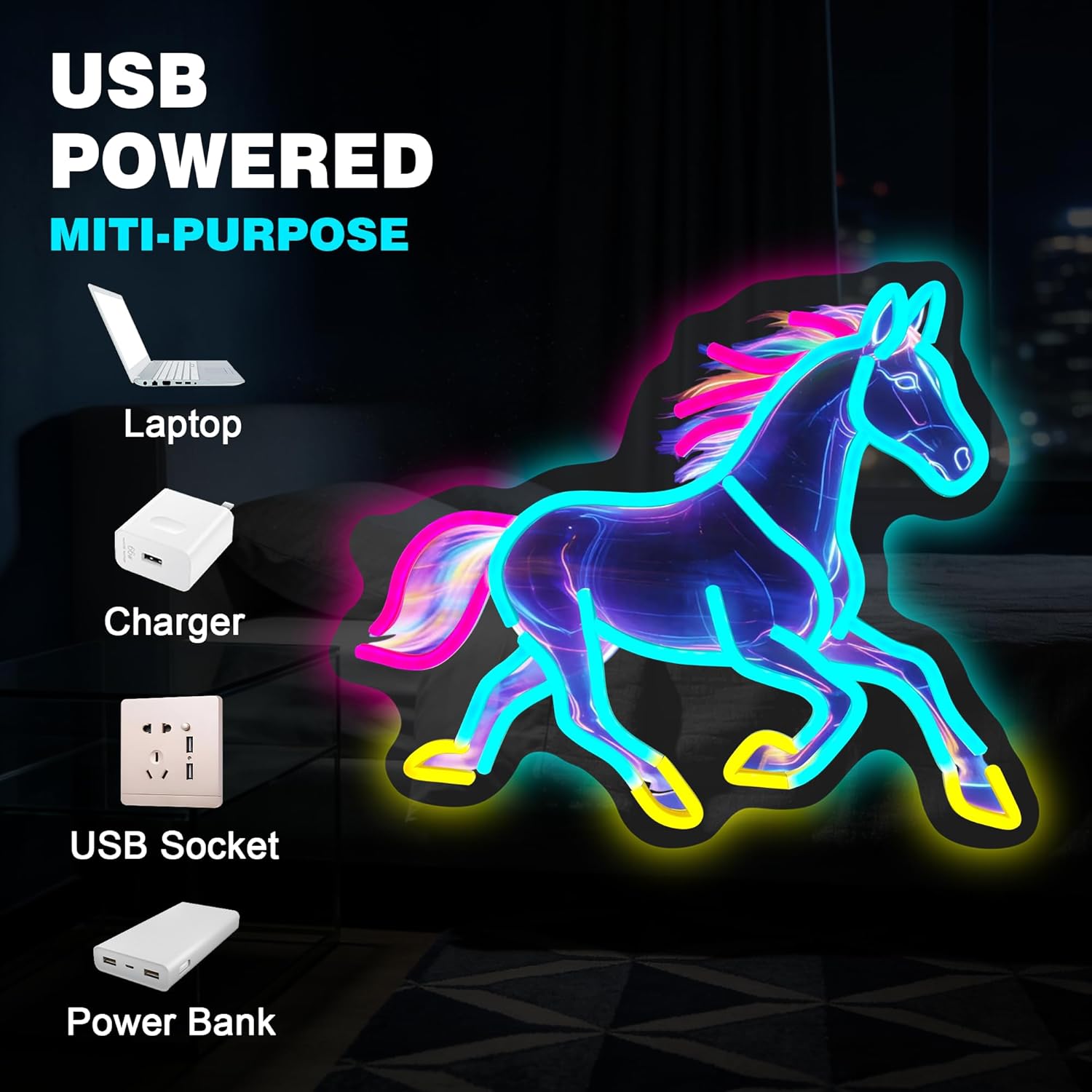 말 모양 야간 조명 네온사인 장식 램프 생일 선물 US - Room Decor Lighting Lamp 리뷰 및 가격