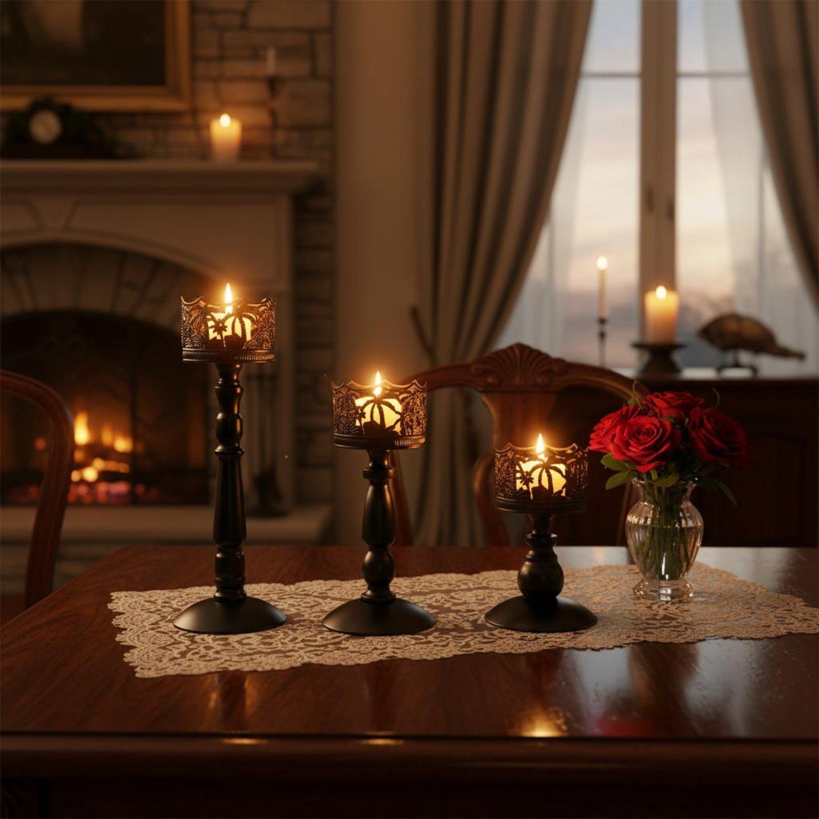 철제 캔들스틱 우아한 금속 캔들 홀더 세트 속이 빈 캔 - Candle Holder Set 리뷰 및 가격