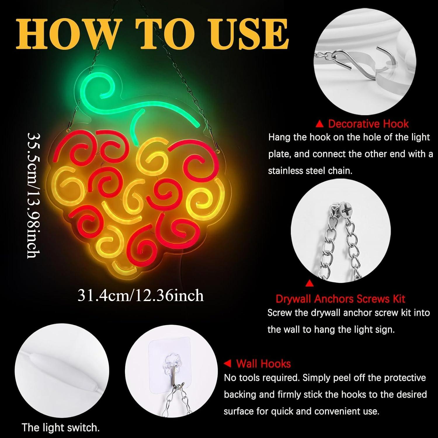 사이버 과일 네온사인 USB 디밍 가능 LED 조명 ( - Lighting Decor Living Room 리뷰 및 가격
