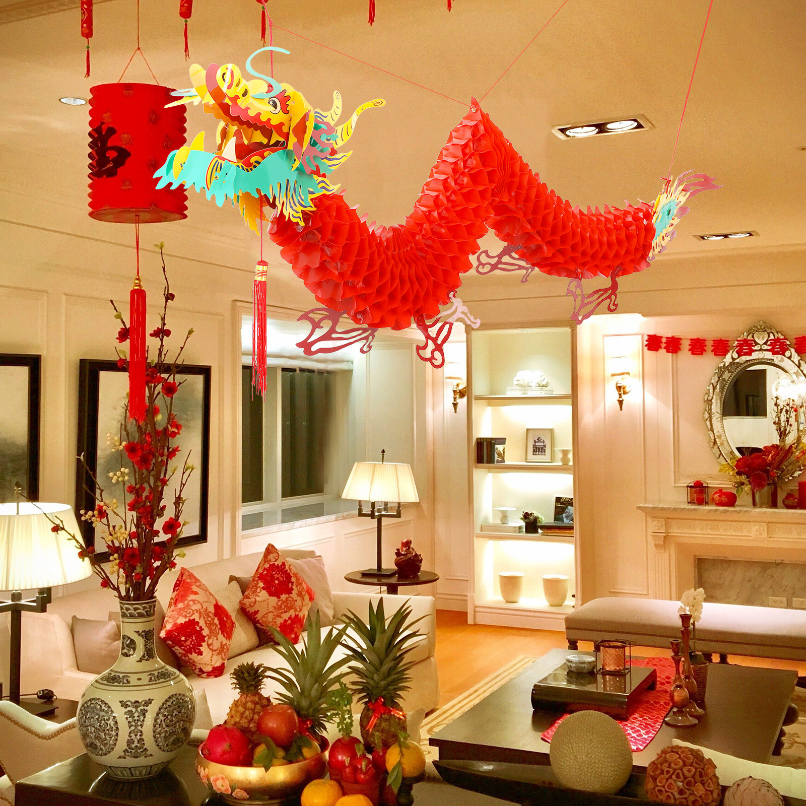 1.5m 드래곤 랜턴 중국 스타일 플라스틱 교수형 조명 - Lighting Tree Decor 리뷰 및 가격