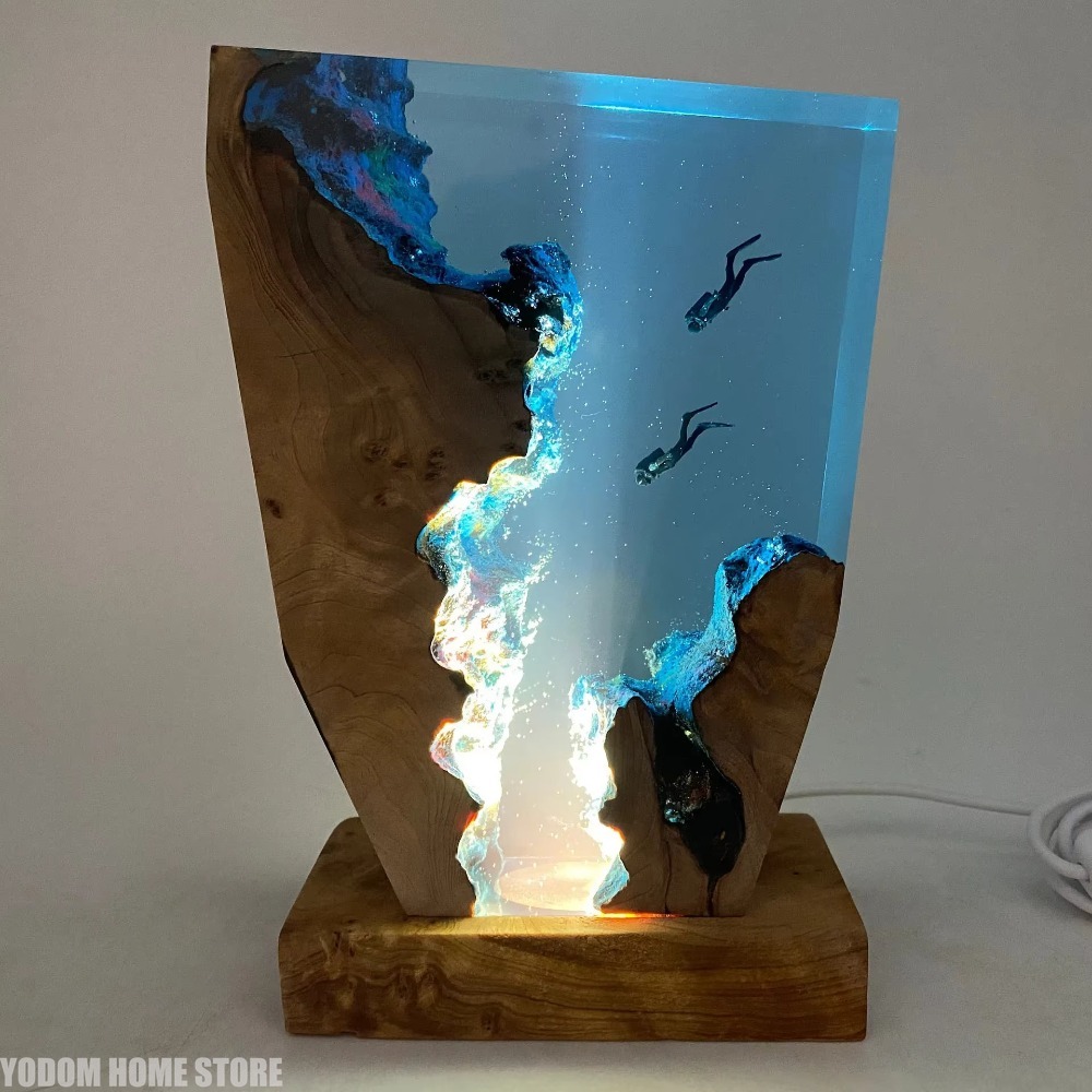 새로운 해저 세계 생물 레진 테이블 램프 창의적인 예술 - Lighting World Decor 리뷰 및 가격