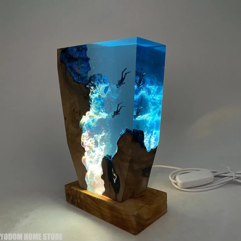 새로운 해저 세계 생물 레진 테이블 램프 창의적인 예술 - Lighting World Decor 리뷰 및 가격