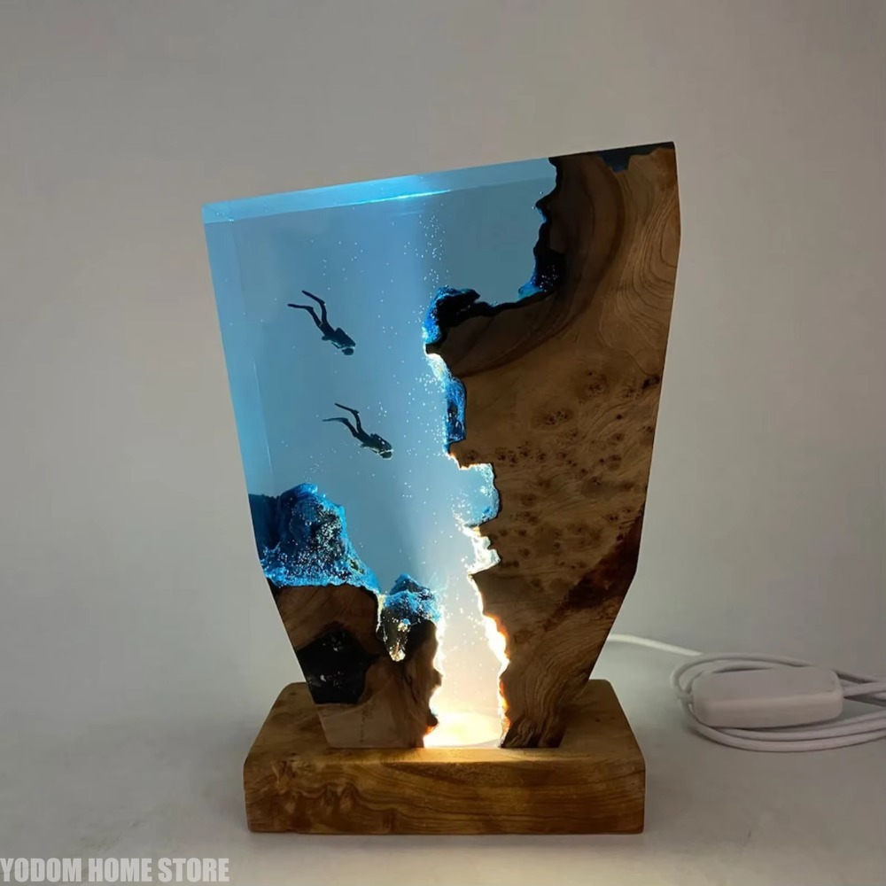 새로운 해저 세계 생물 레진 테이블 램프 창의적인 예술 - Lighting World Decor 리뷰 및 가격