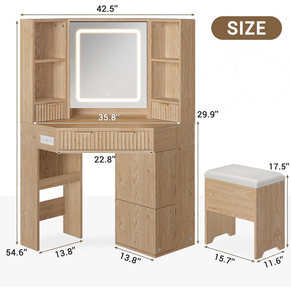 BTHST 조명과 충전 스테이션이 있는 화장대, 조명이 - Furniture Lighting & Decor Magazine 리뷰 및 가격