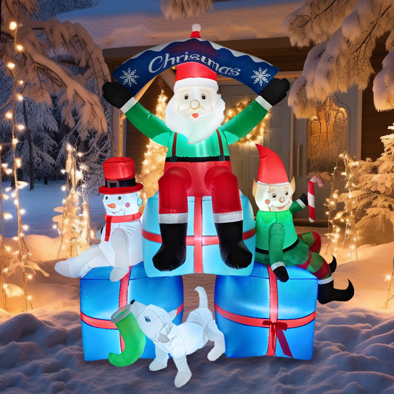 2.1M/6.8FT 풍선 산타클로스 눈사람 엘프 강아지 - Santa'S Elves Holiday Lighting & Decor Llc 리뷰 및 가격