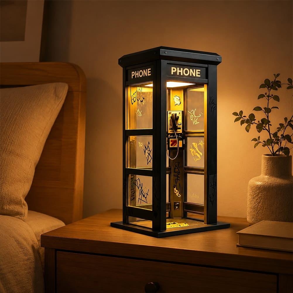 레트로 그래피티 전화 부스 테이블 램프 미니 런던 전화 - Lighting Decoration In Bedroom 리뷰 및 가격