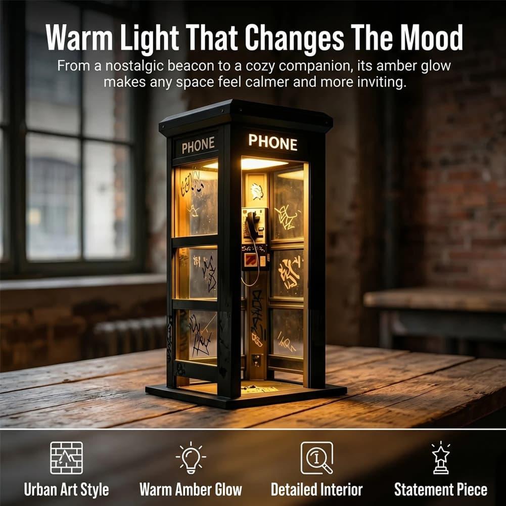 레트로 그래피티 전화 부스 테이블 램프 미니 런던 전화 - Lighting Decoration In Bedroom 리뷰 및 가격