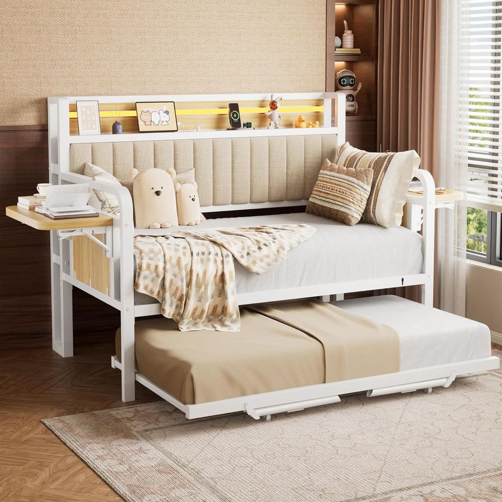 트런들과 LED 조명이 있는 데이베드, 튼튼한 금속 트 - Furniture Lighting & Decor Magazine 리뷰 및 가격