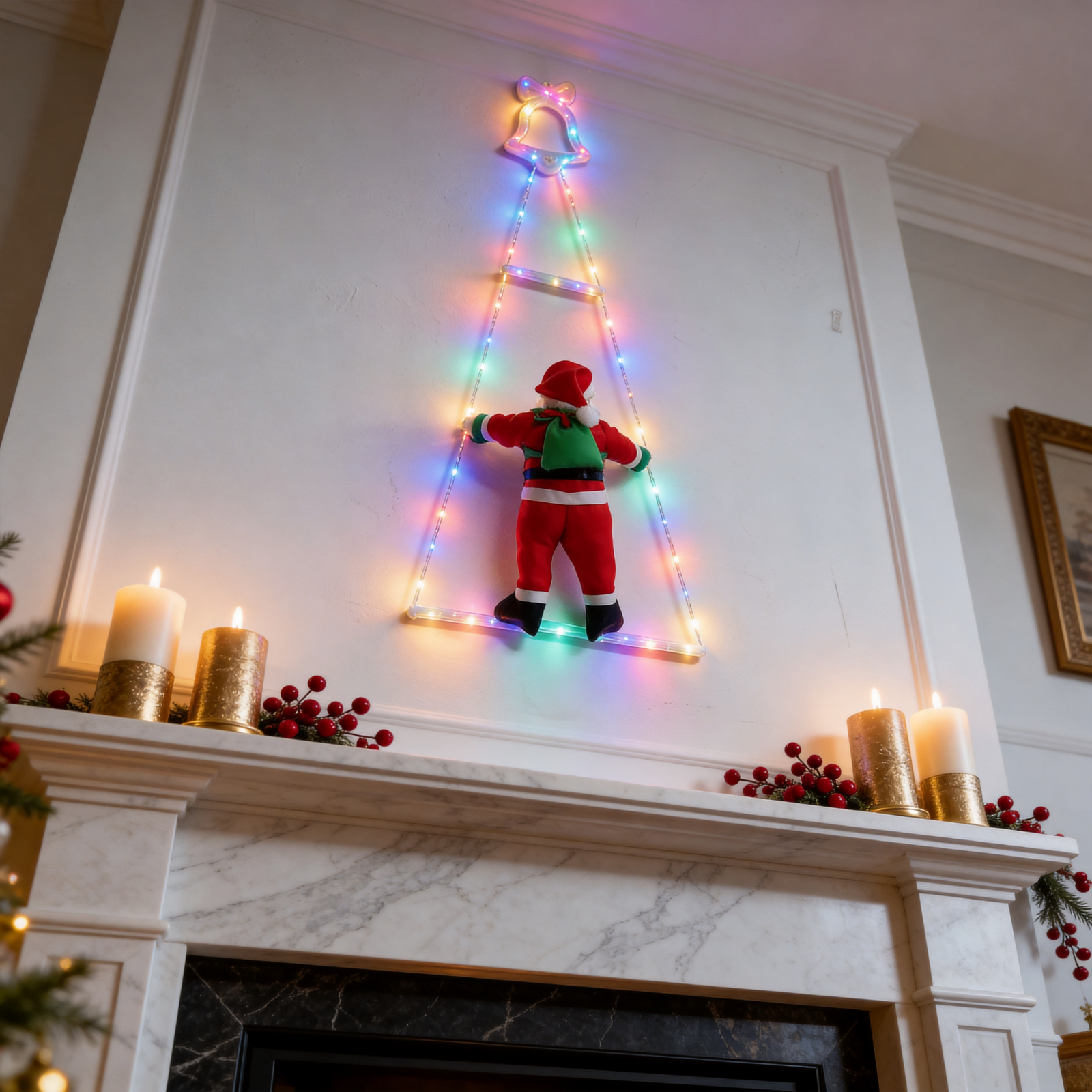 크리스마스 사다리 조명 등반하는 산타 요정 LED 스트 - Santa'S Elves Holiday Lighting & Decor Llc 리뷰 및 가격