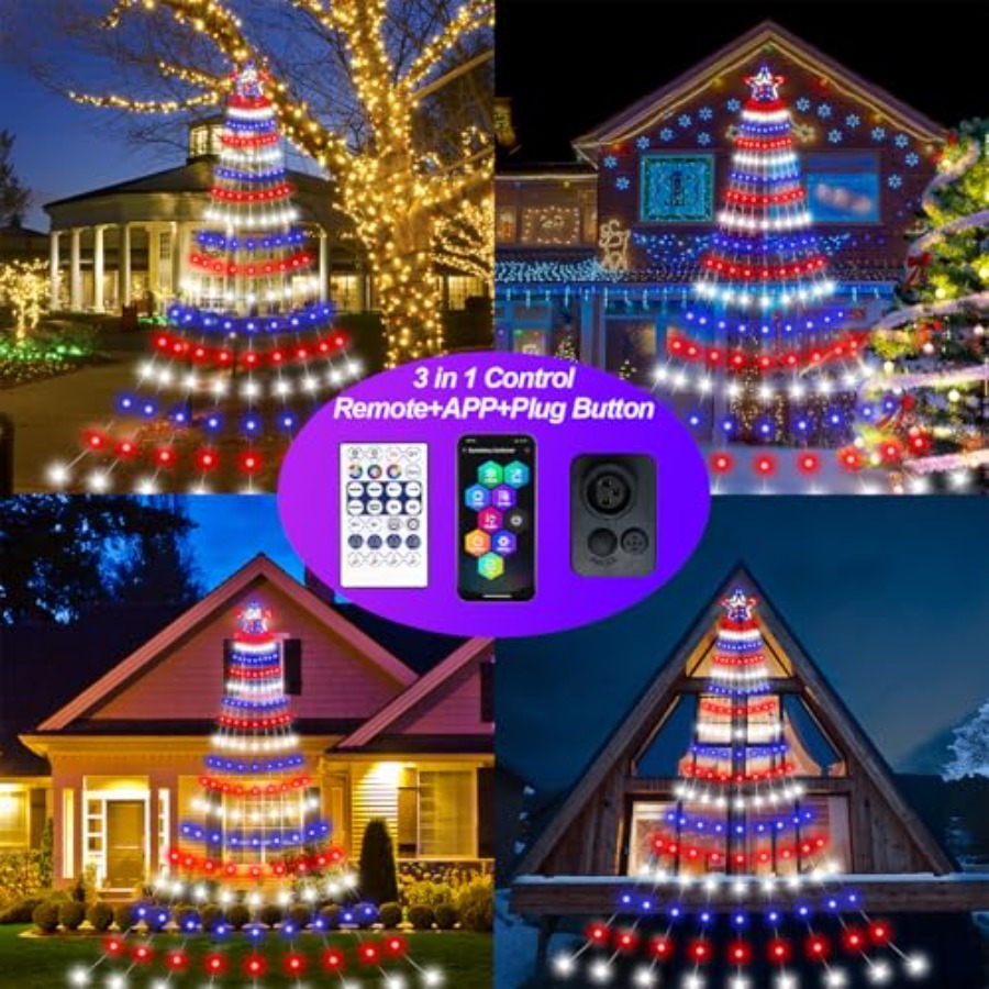 스마트 7월 4일 장식 조명, 18피트 LED 대형 D - Lighting Tree Decor 리뷰 및 가격