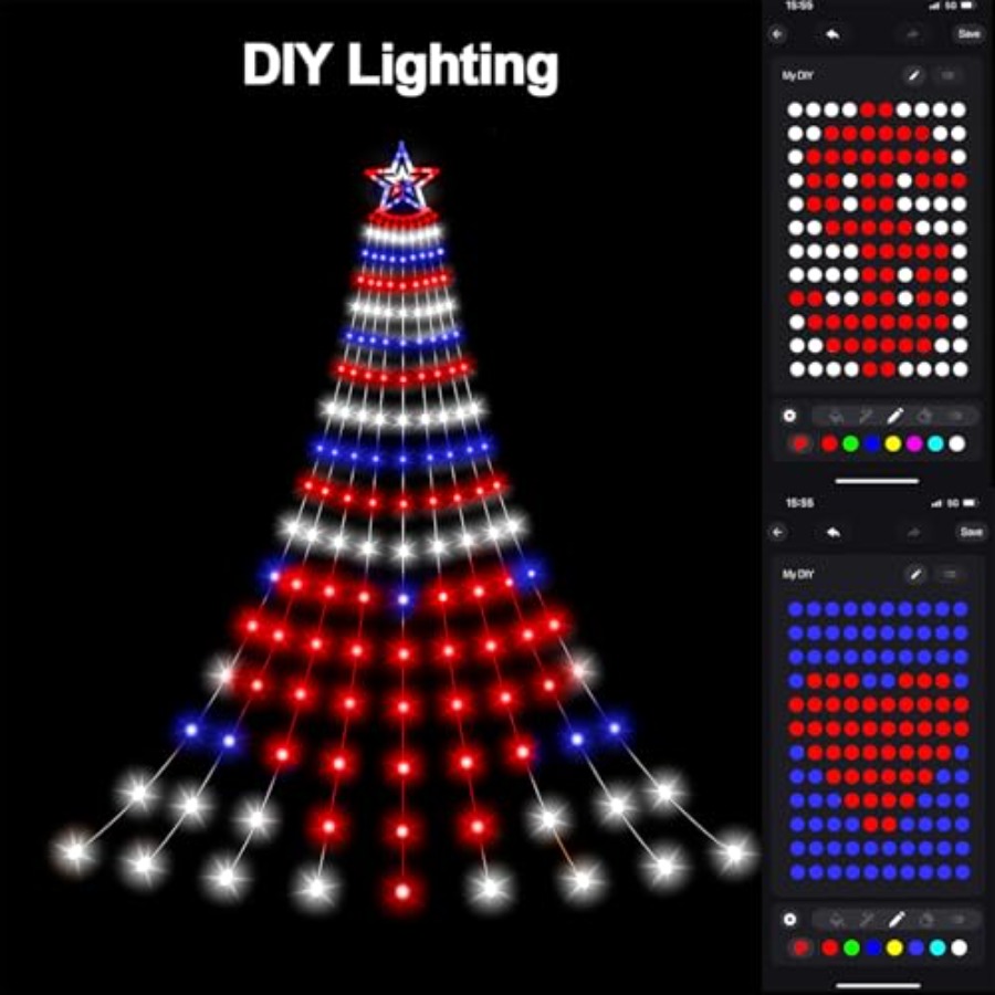 스마트 7월 4일 장식 조명, 18피트 LED 대형 D - Lighting Tree Decor 리뷰 및 가격
