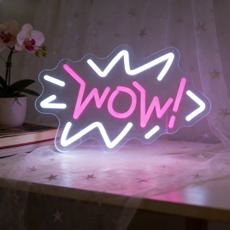 와우 네온사인 LED 무드등 USB 만화 스타일 감성  - Lighting Decor Wow 리뷰 및 가격