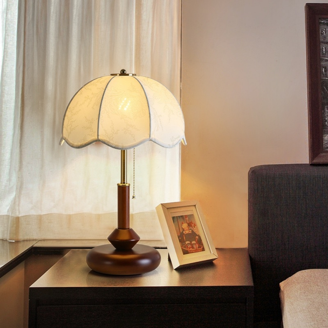 빈티지 스캘럽 돔 테이블 램프, 침실 협탁, 서재, 현 - Room Decor Lighting Lamp 리뷰 및 가격