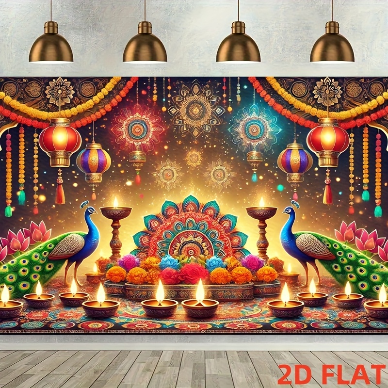 디왈리 공작새 랜턴 태피스트리 인도 축제 장식 디야 조 - Lighting Decor For Diwali 리뷰 및 가격