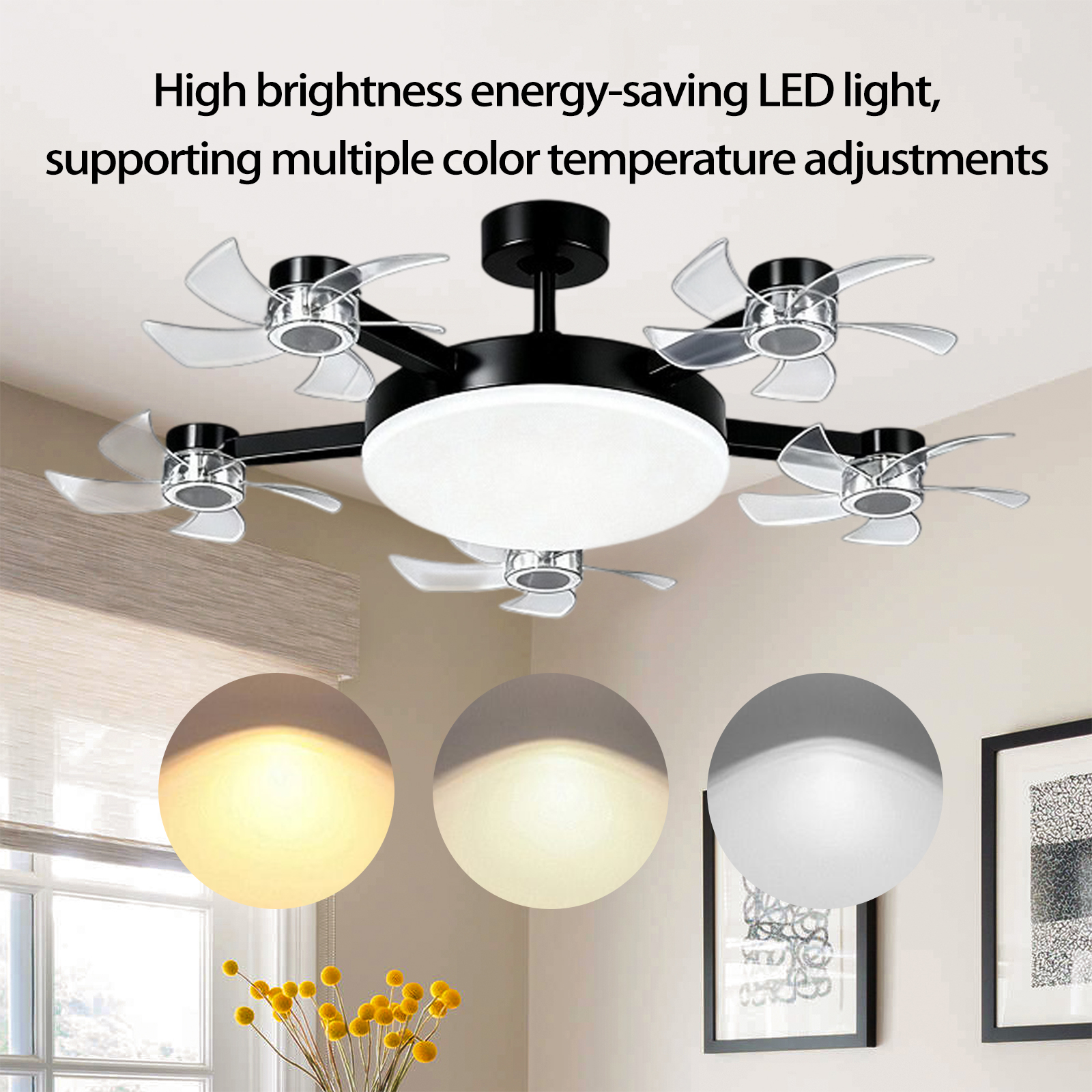 E27 드론 LED 천장 선풍기 조명 3색 무단계 조광 - Lighting Decoration In Bedroom 리뷰 및 가격