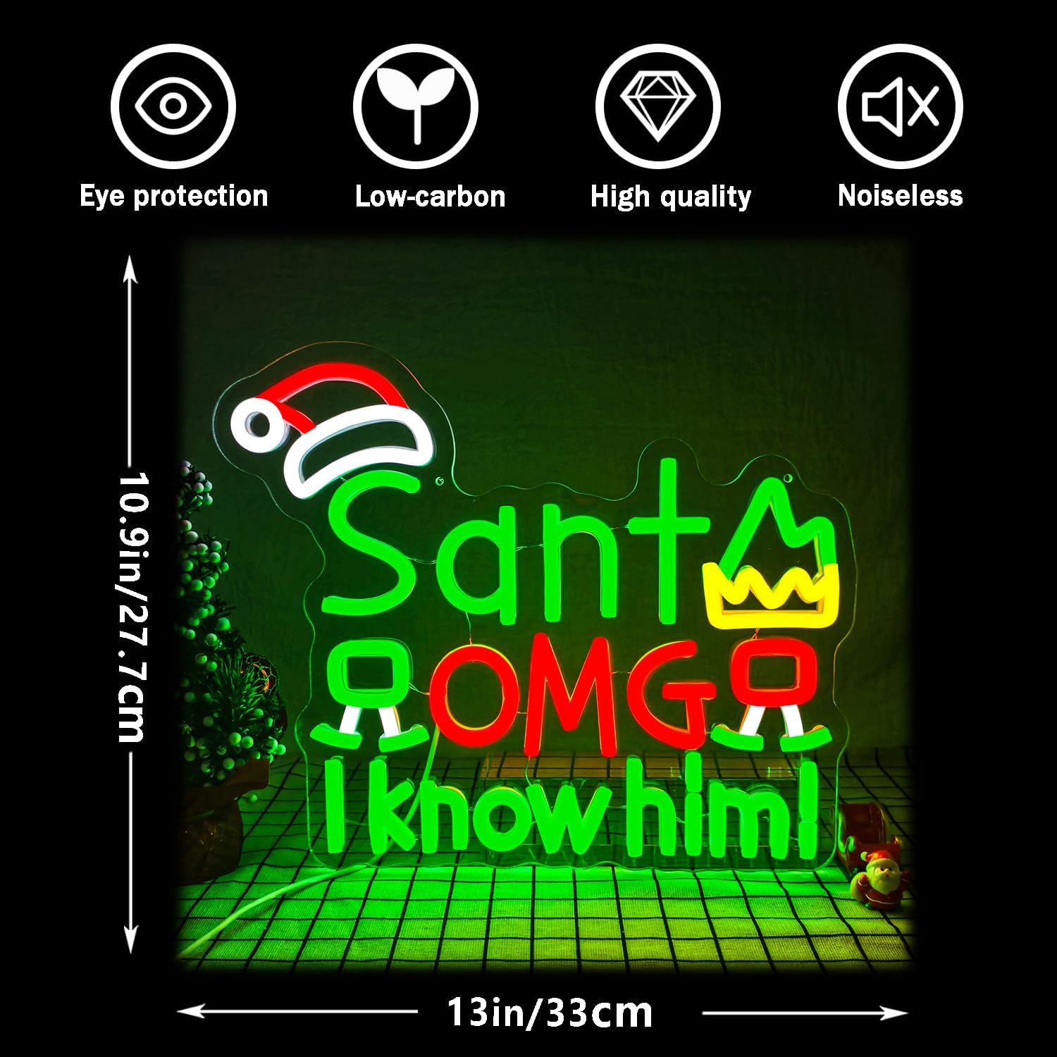USB 산타 OMG 그 사람을 알고 있어요 네온사인 L - Santa'S Elves Holiday Lighting & Decor Llc 리뷰 및 가격