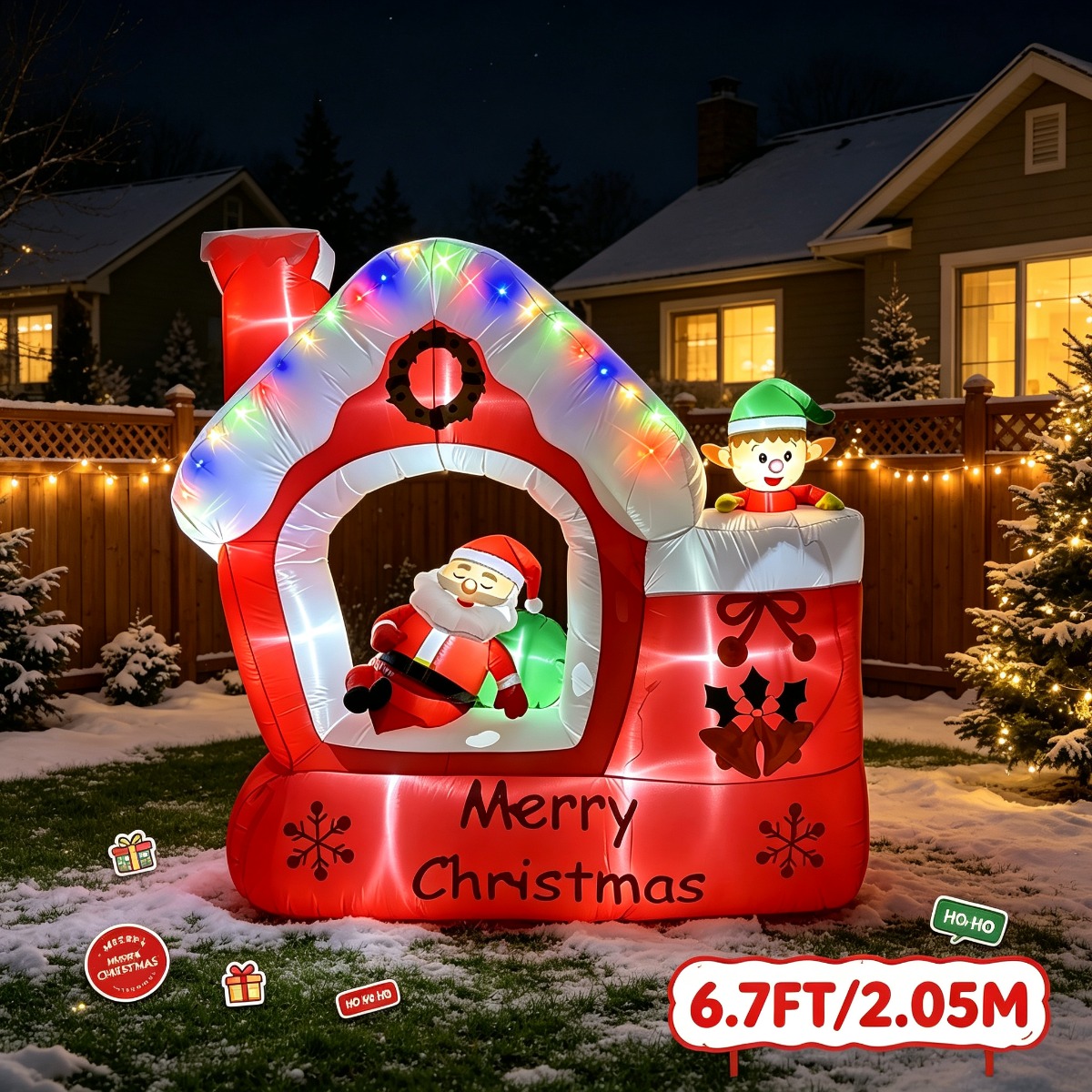 크리스마스 산타 엘프 양말 캐빈 휴일 조명 에어바운스  - Santa'S Elves Holiday Lighting & Decor Llc 리뷰 및 가격