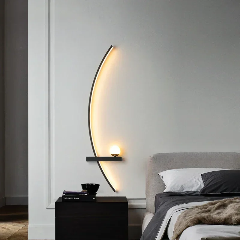 북유럽 LED 벽 램프 줄무늬 벽 조명기구 침실 침대  - Home Decor Lighting Manufacturer 리뷰 및 가격