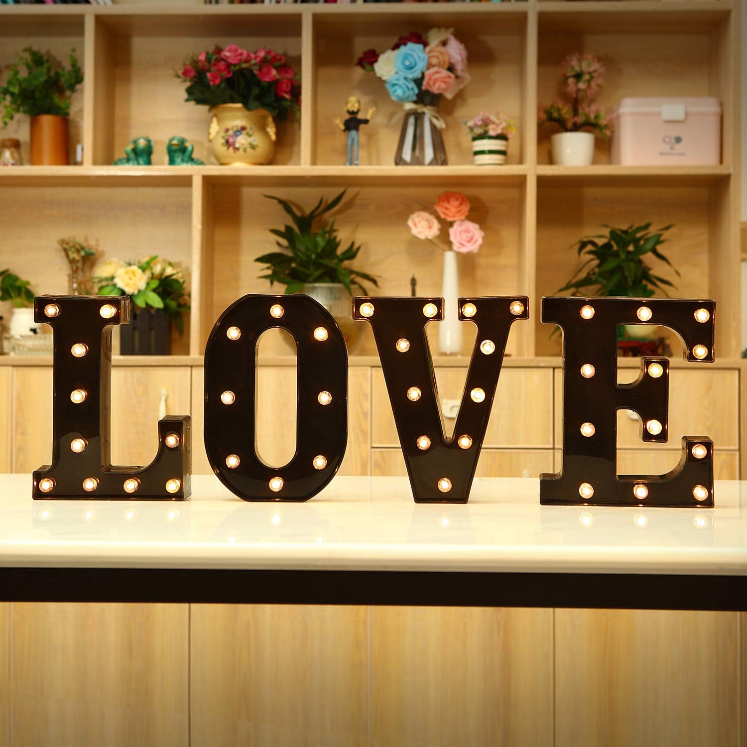 22cm LED 라이트 레터 블랙 알파벳 숫자 야간 조 - Lighting Decor For Diwali 리뷰 및 가격